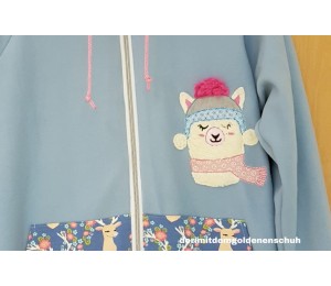 Stickserie - Winter Lama inkl. Anhänger, Postkarte und Puschen Datei